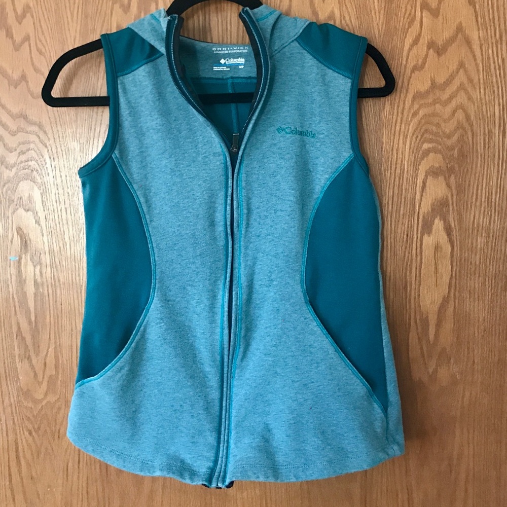 Columbia Turquoise Green Omni Wick Zip Front Vest